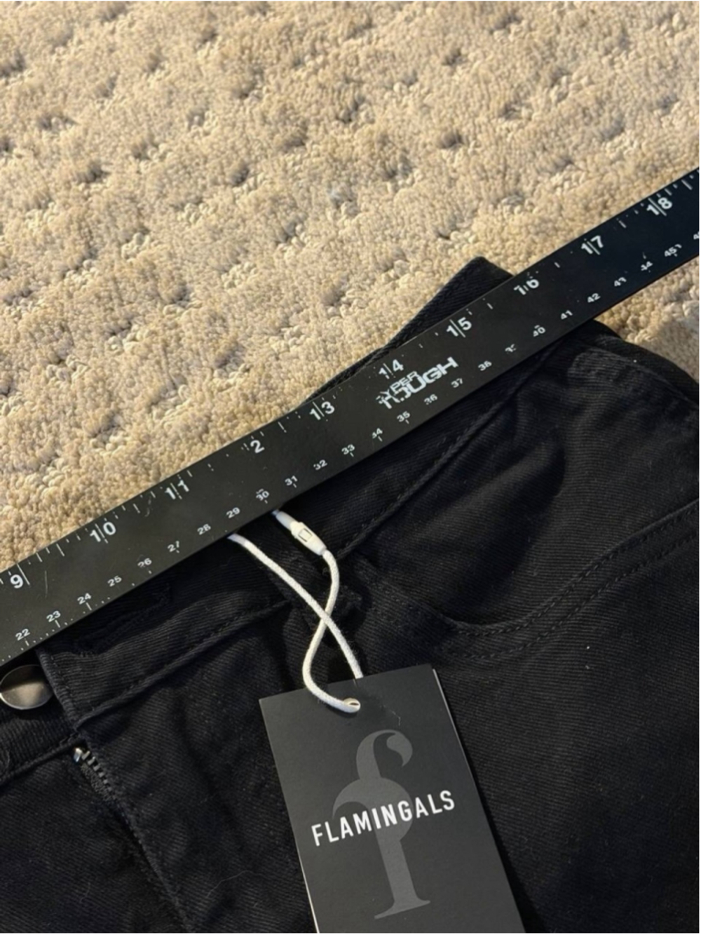 Flamingals Black Cropped Barrel Baggy Jeans Women’s XL - Picture 4 of 6